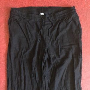 Old Navy Mid Rise Black Linen Pants - L